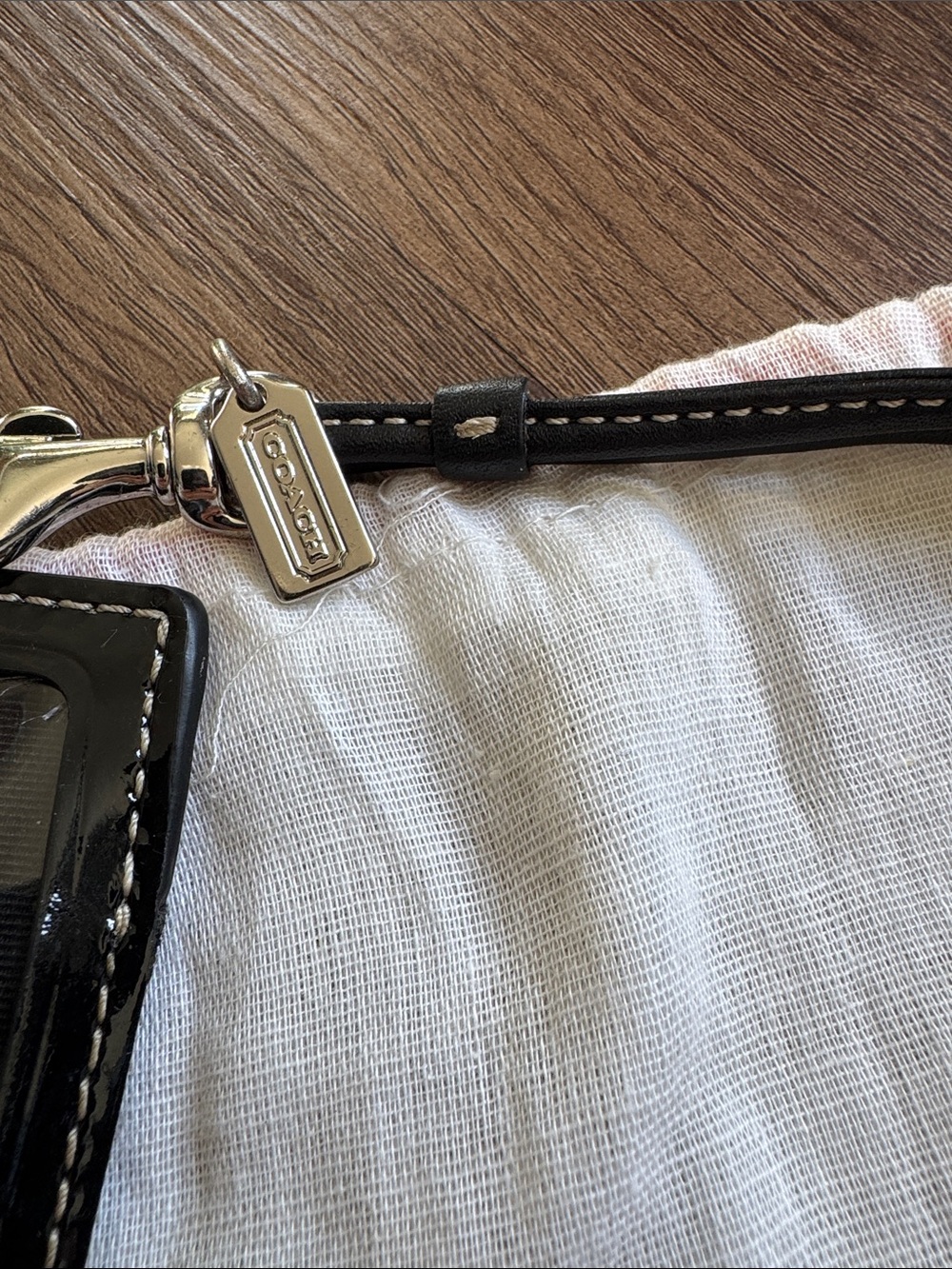 Coach Black Signature Card Holder Lanyard - Picture 5 of 6